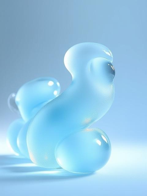 Glasskulptur 'Is Tid' i arktiske farger